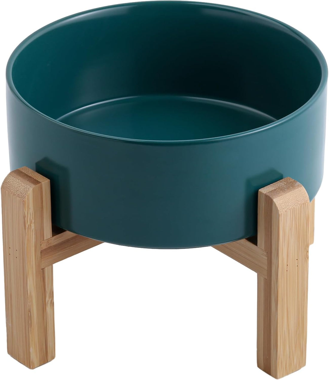 White Raised/Elevated Ceramic Dog Bowl for Medium Large Sized