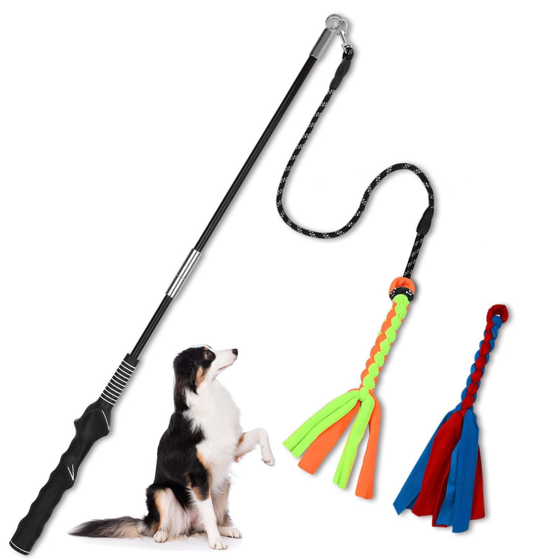 SYOOY Flirt Pole for Dogs, Interactive Dog Toys Teaser Wand Play Pole