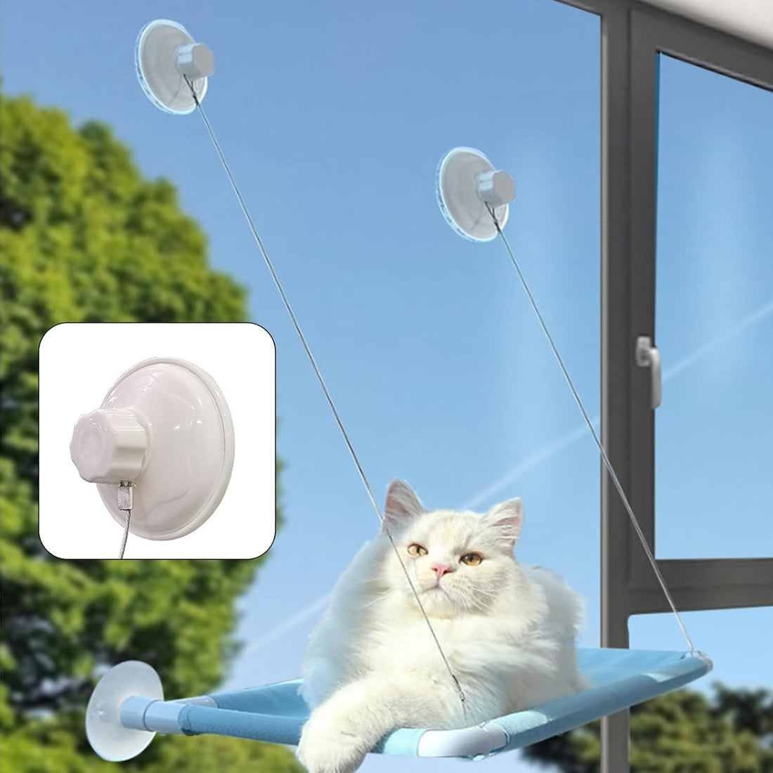 AccEncyc Thick Suction Cup Cat Perches 4Pcs Cat Hammock Replacement