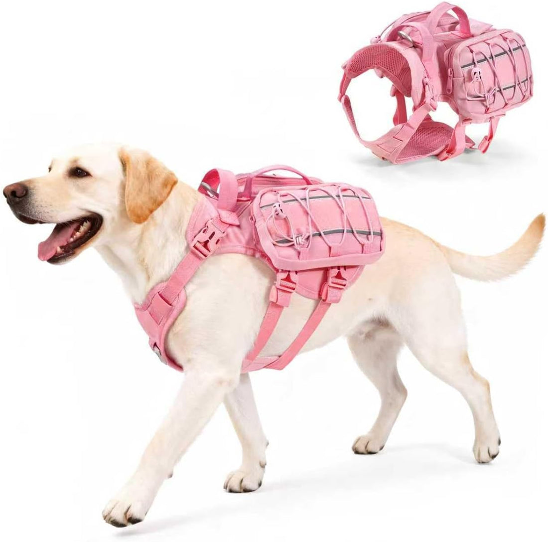 Large Dog Harness Backpack, No Pull Adjustable Dog Vest with Handle