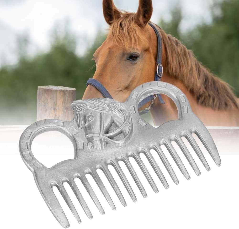Metal Horse Comb, 4inch Stainless Metal Pulling Combs Horse Mane Comb