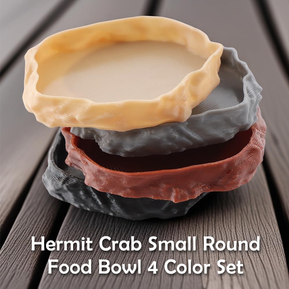 4 Pack Hermit Crab Food Bowl Round Water Dish Feeding Dish for Hermit