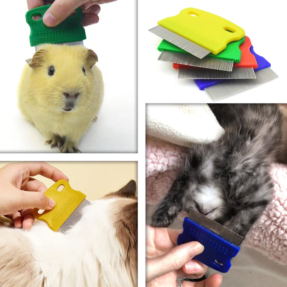 6 Pcs Dog Cat Hair Removal Massaging Combs, Dandruff & Stain Remover