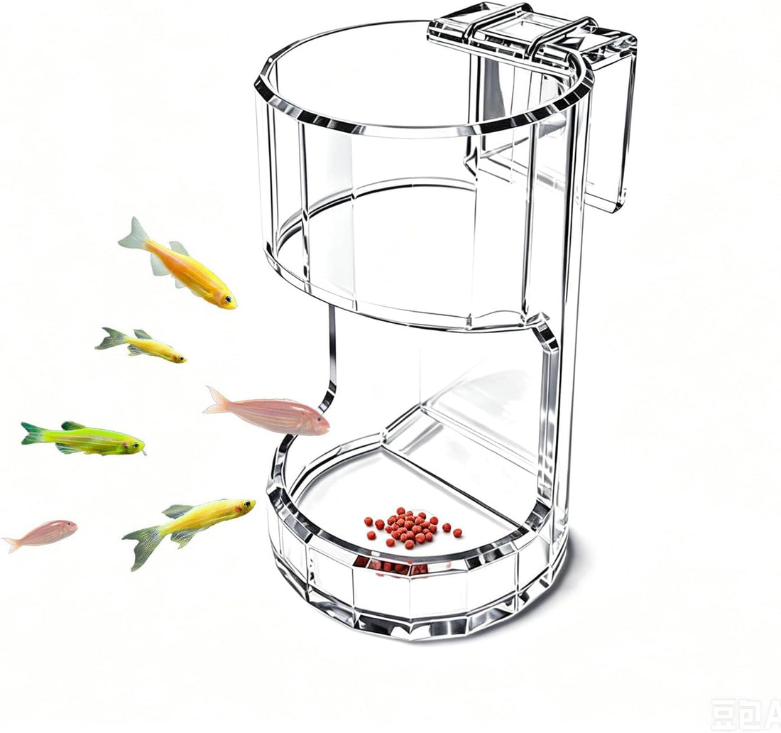 Polycarbonate Aquarium Feeder, Fish Tank Feeding Tray, 90%+ Clear