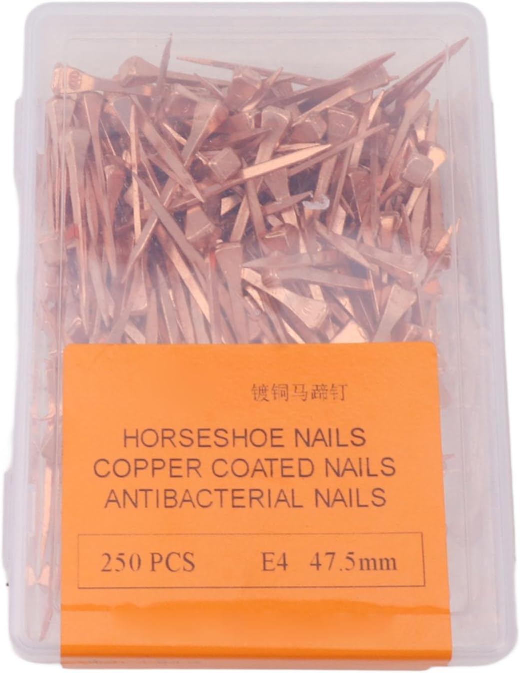 Pssopp Horseshoe Nails 250 Count Copper Plated 47.5mm E4