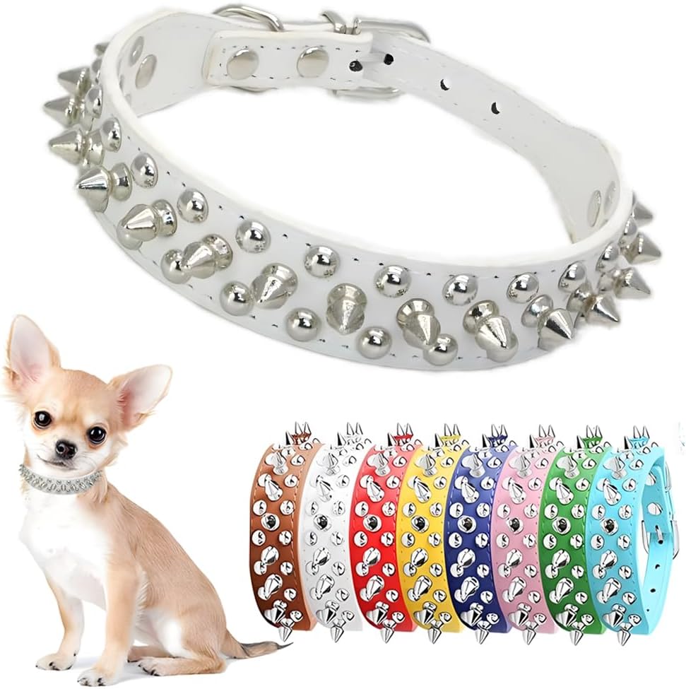 Spiked Dog Collars for Medium Dogs, Studded Spike Collar for Dogs