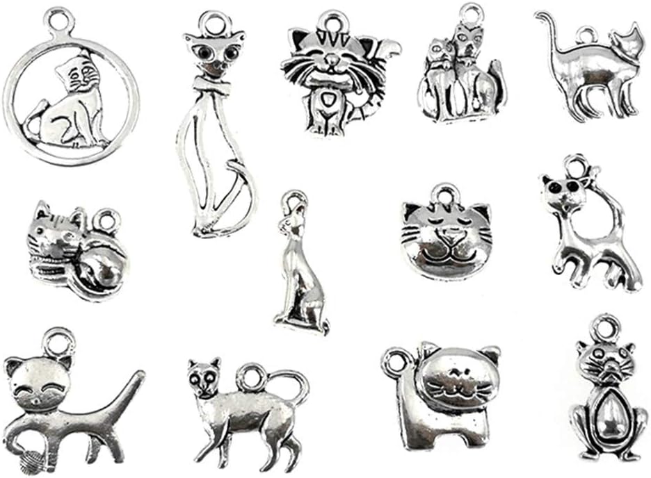 Kinteshun Assorted Cats Pet Charm Pendant for DIY Jewelry Making
