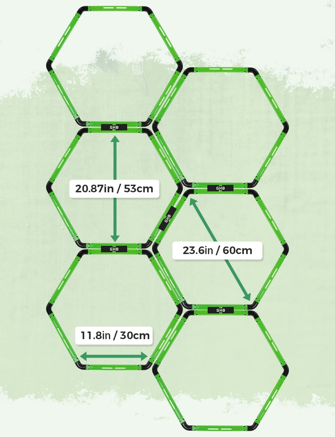 GHB Hex Agility Rings Speed Rings with Carrying Bag 6 Set