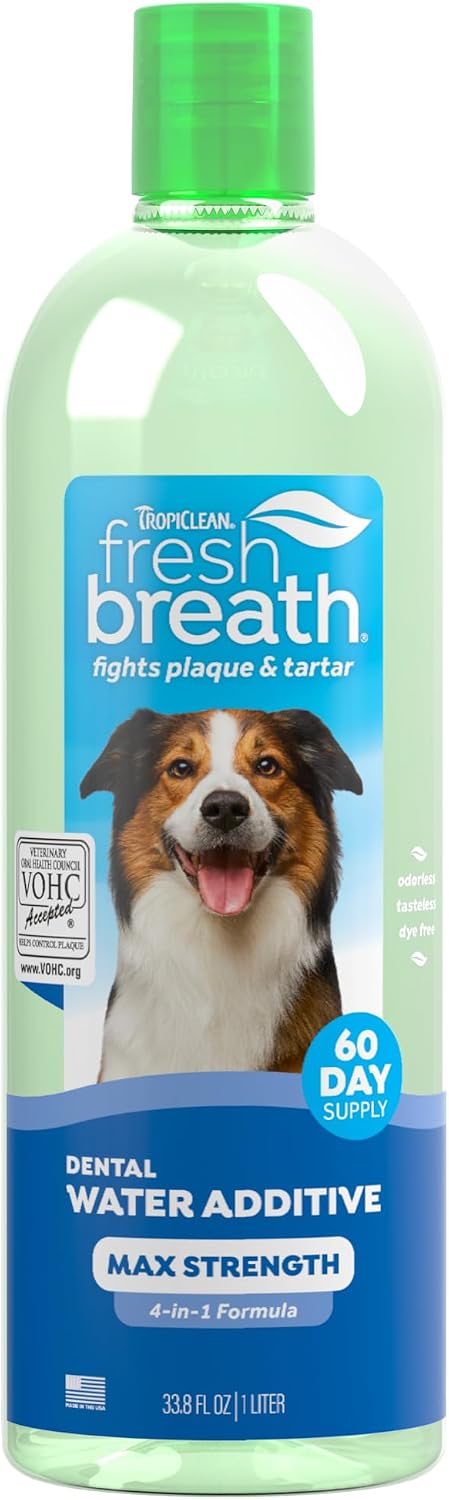 TropiClean Fresh Breath Max Strenth Water Additive, Teeth Cleaning