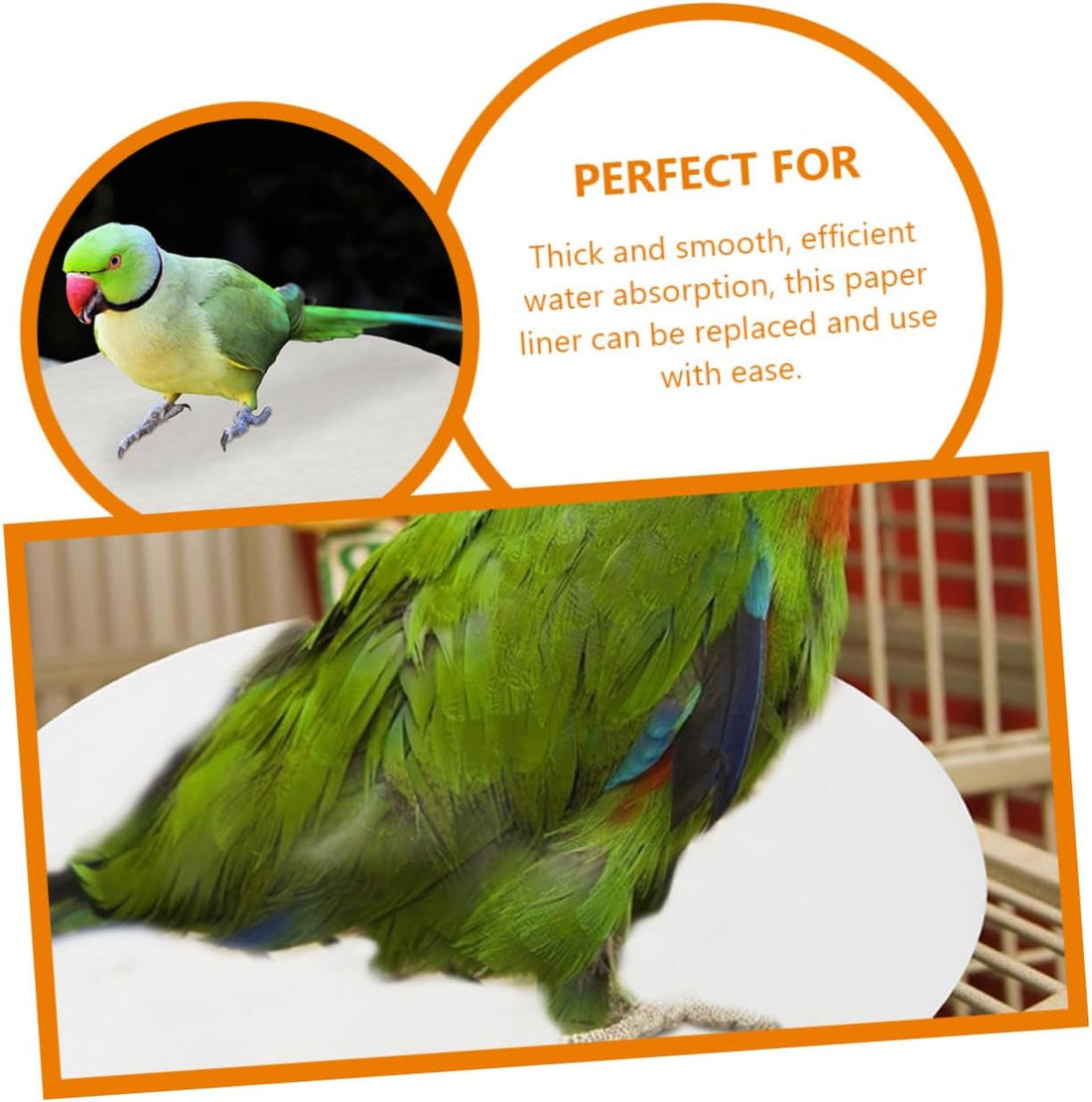 Bird Cage Liner Sheets Round Nonwoven 100 Pieces