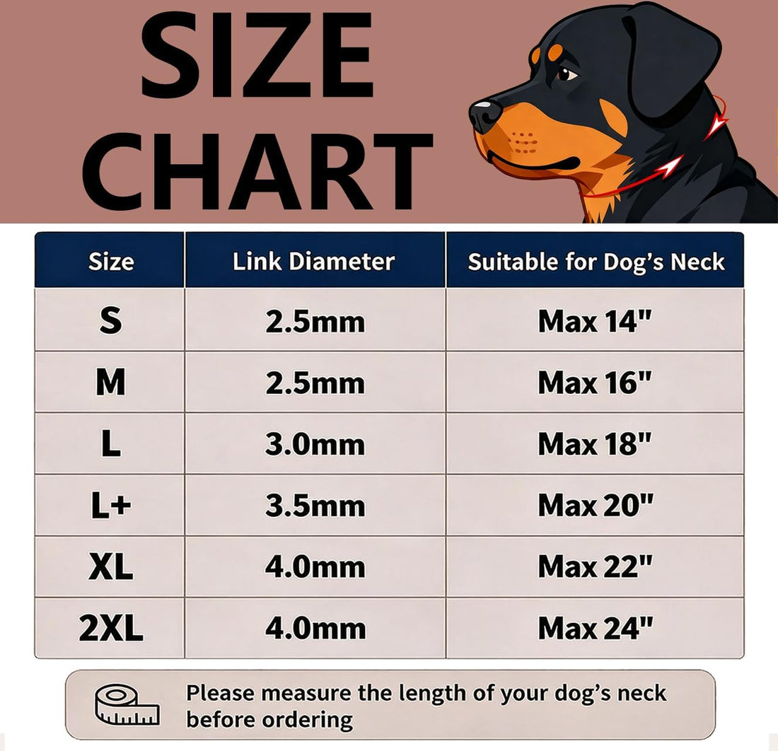 Freezx Chain Choke Collar for Medium Dogs,Slip Metal Training Chains