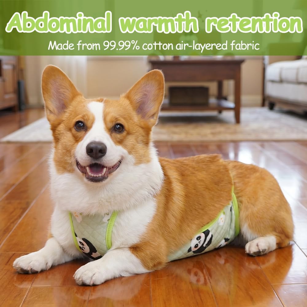 Dog Belly Cover, Cotton Abdominal Protective Vest for Small Medium
