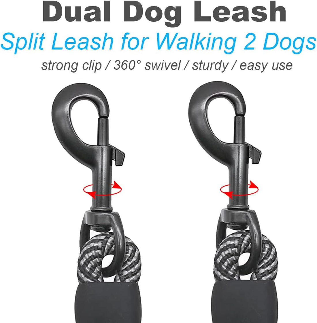 Mycicy 5 FT Double Dog Leash Coupler