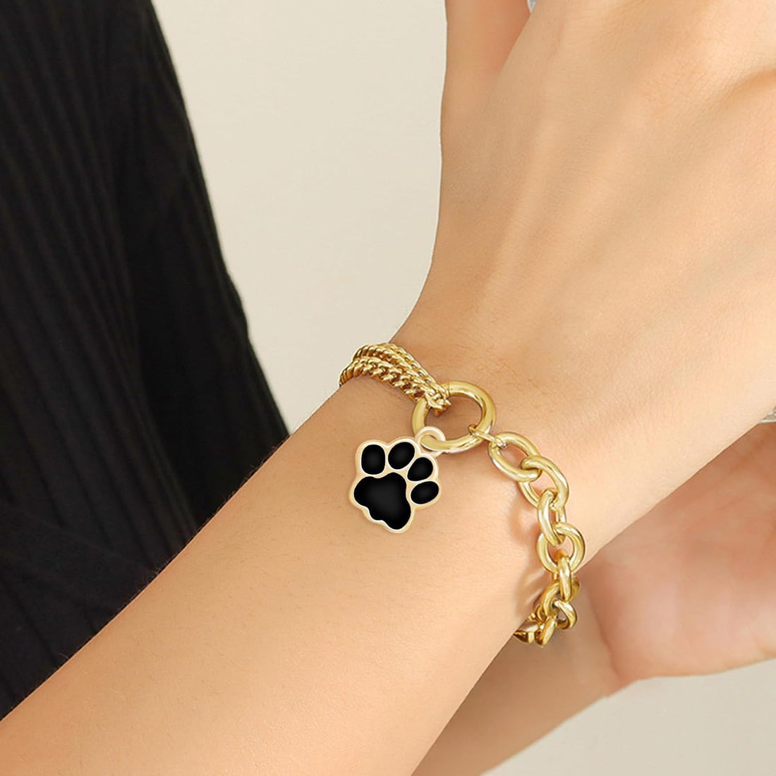 60Pcs 6 Colors Enamel Metal Mini Dog Paw Prints Charm Animal Bear