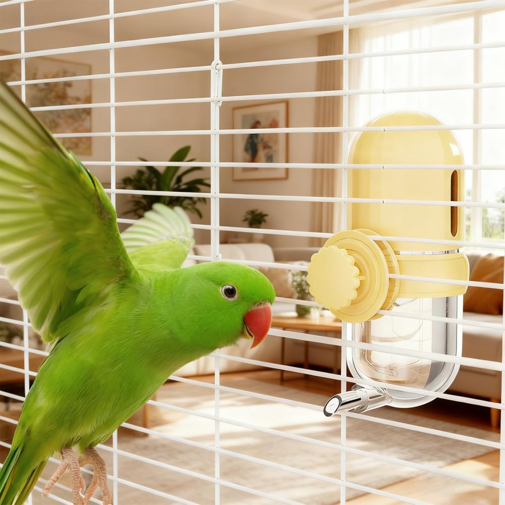 Bird Water Dispenser, 240ML Detachable Bird Drinking Bottle Automatic
