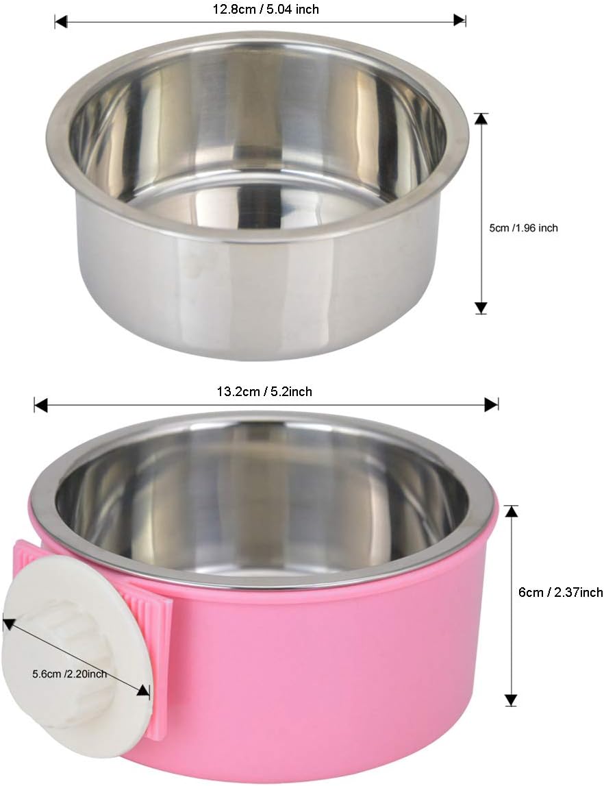 Crate Dog Bowl Removable Stainless Steel Water Food Feeder Bowls Cage