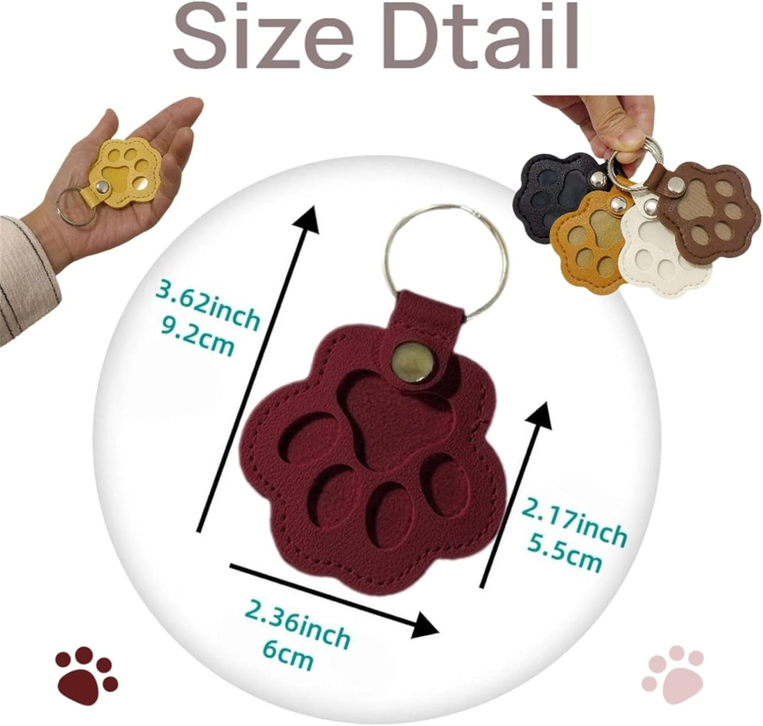 3 Pcs Paw Print Pet Hair & Keepsake Memorial Keychain
