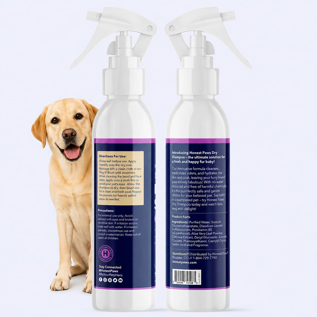 Dog Dry Shampoo, Waterless No-Rinse Foaming Formula