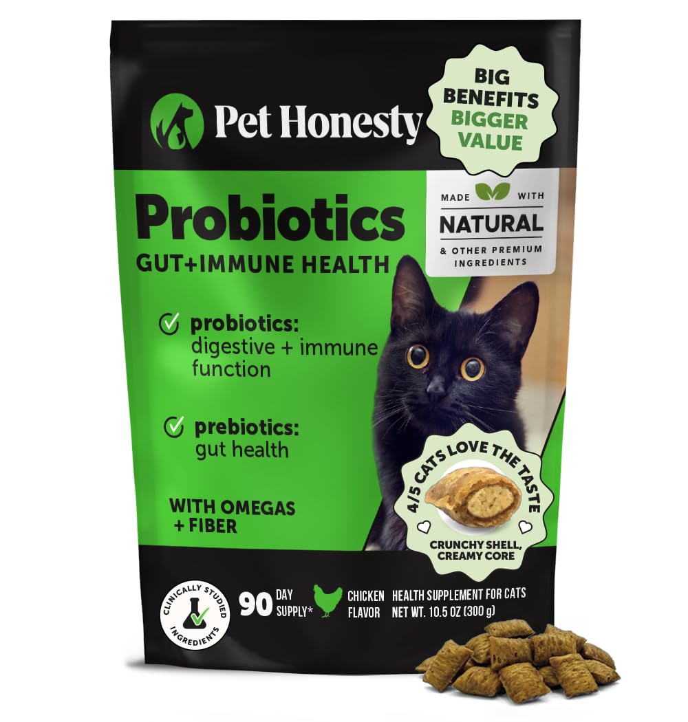 Pet Honesty Vet Backed Cat Probiotic Chews, Chicken, 30-Day Supply