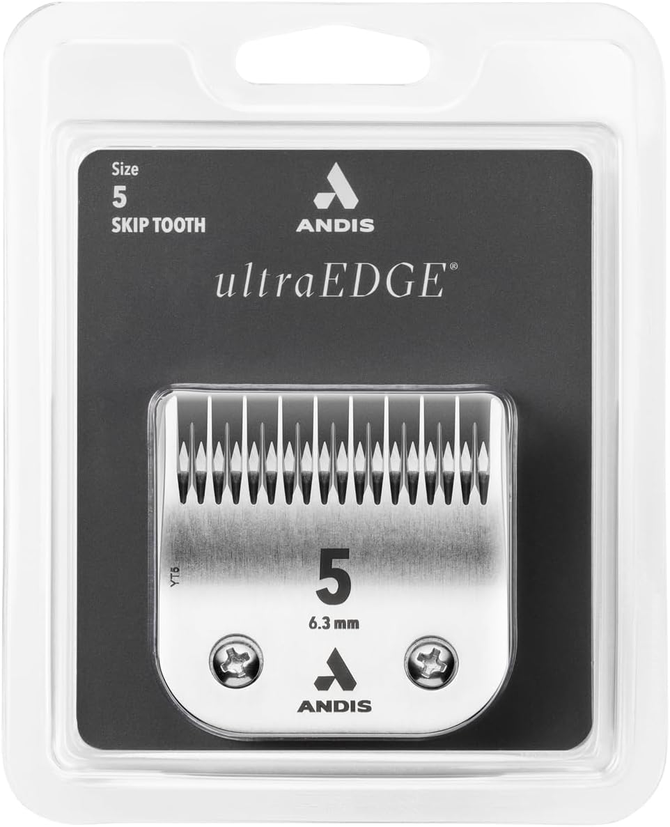 Andis 72640 UltraEdge Skip-Tooth Blade, Size 5, 1/4in Cut, Chrome