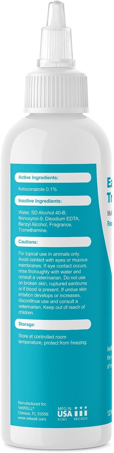 VetWELL Dog Ear Cleaner Solution & Infection Treatment for Dogs & Cats