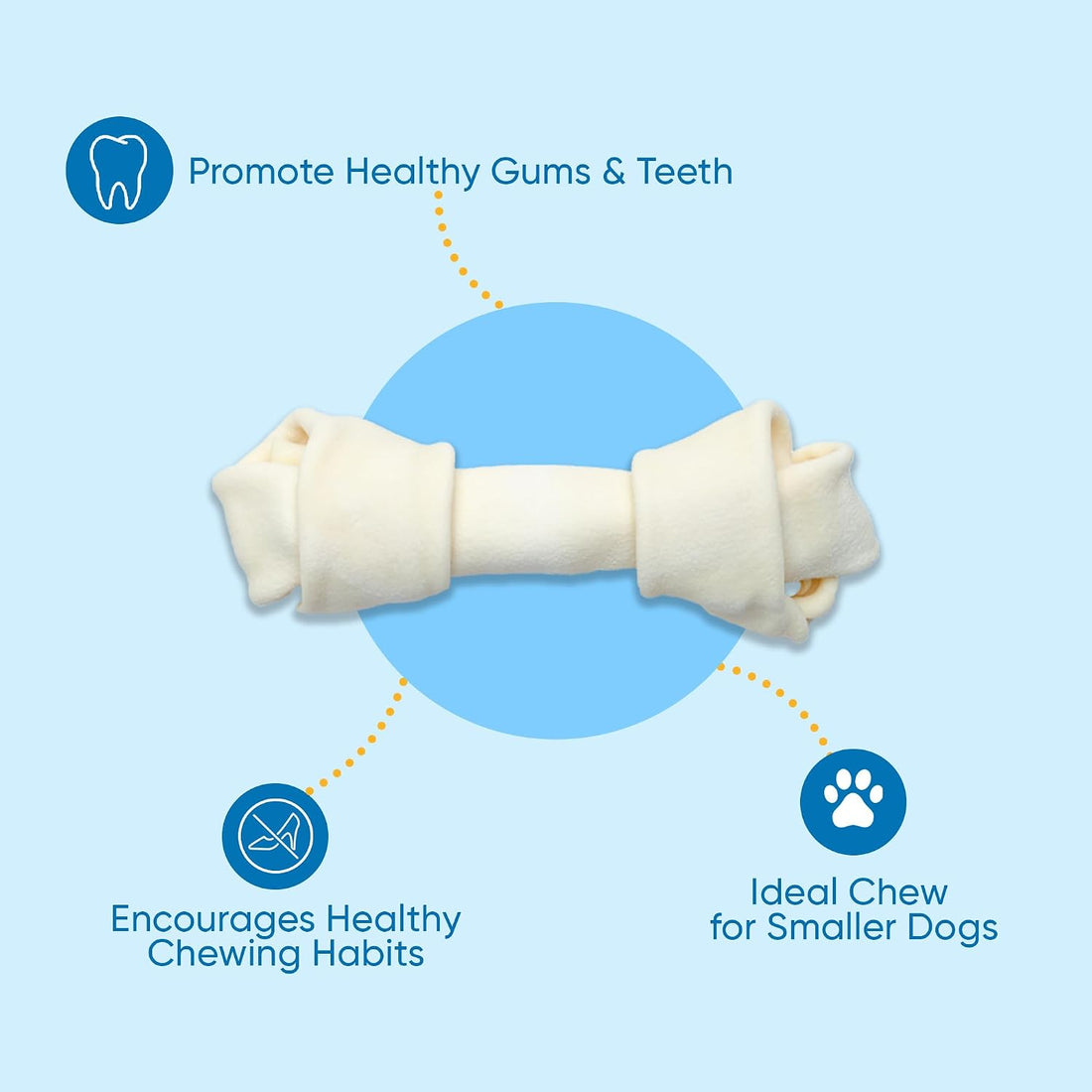 123 Treats | Dog Rawhide Bones Chews 3-4" Premium Rawhide Dog Bones