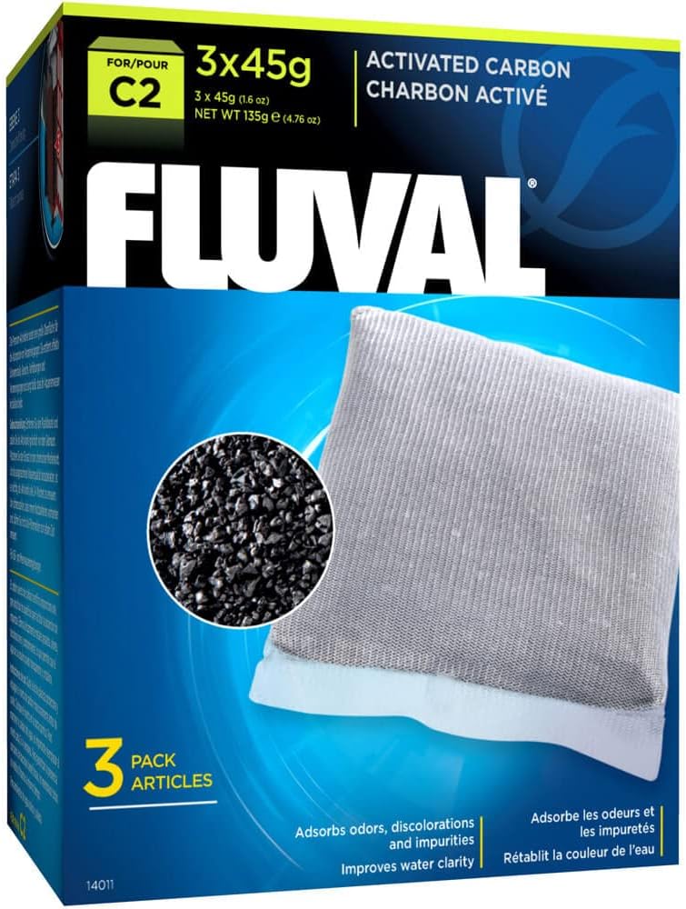 Fluval C2 Activated Carbon, Replacement Aquarium Filter Media, 3-Pack