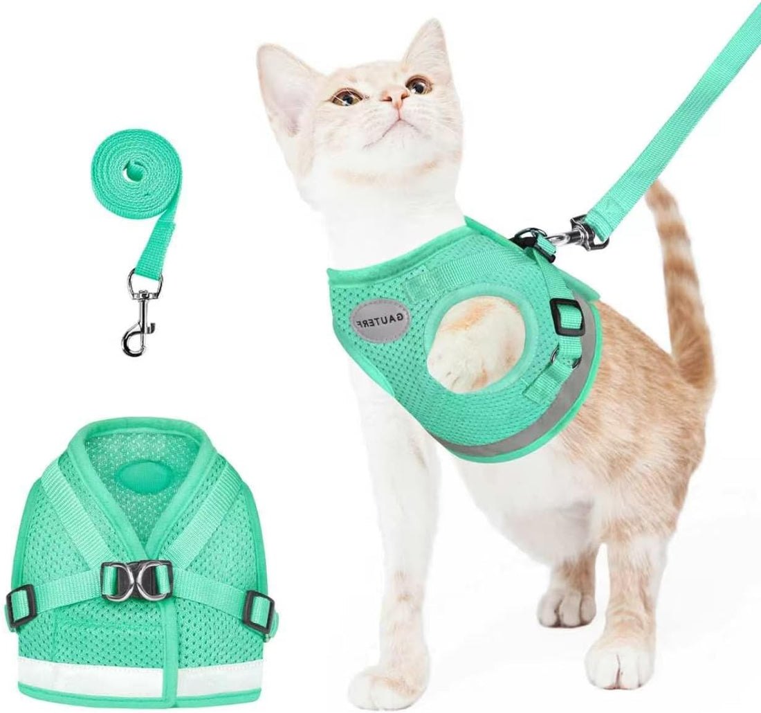 Cat Harness and Leash Set, Escape Proof Adjustable Soft Mesh Vest