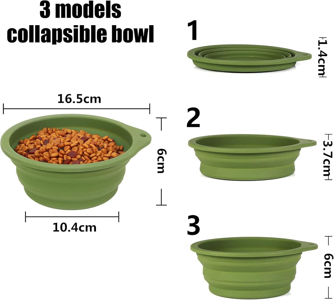 SLSON 2Pack Collapsible Dog Bowl,Integrated Molding Travel Bowl No