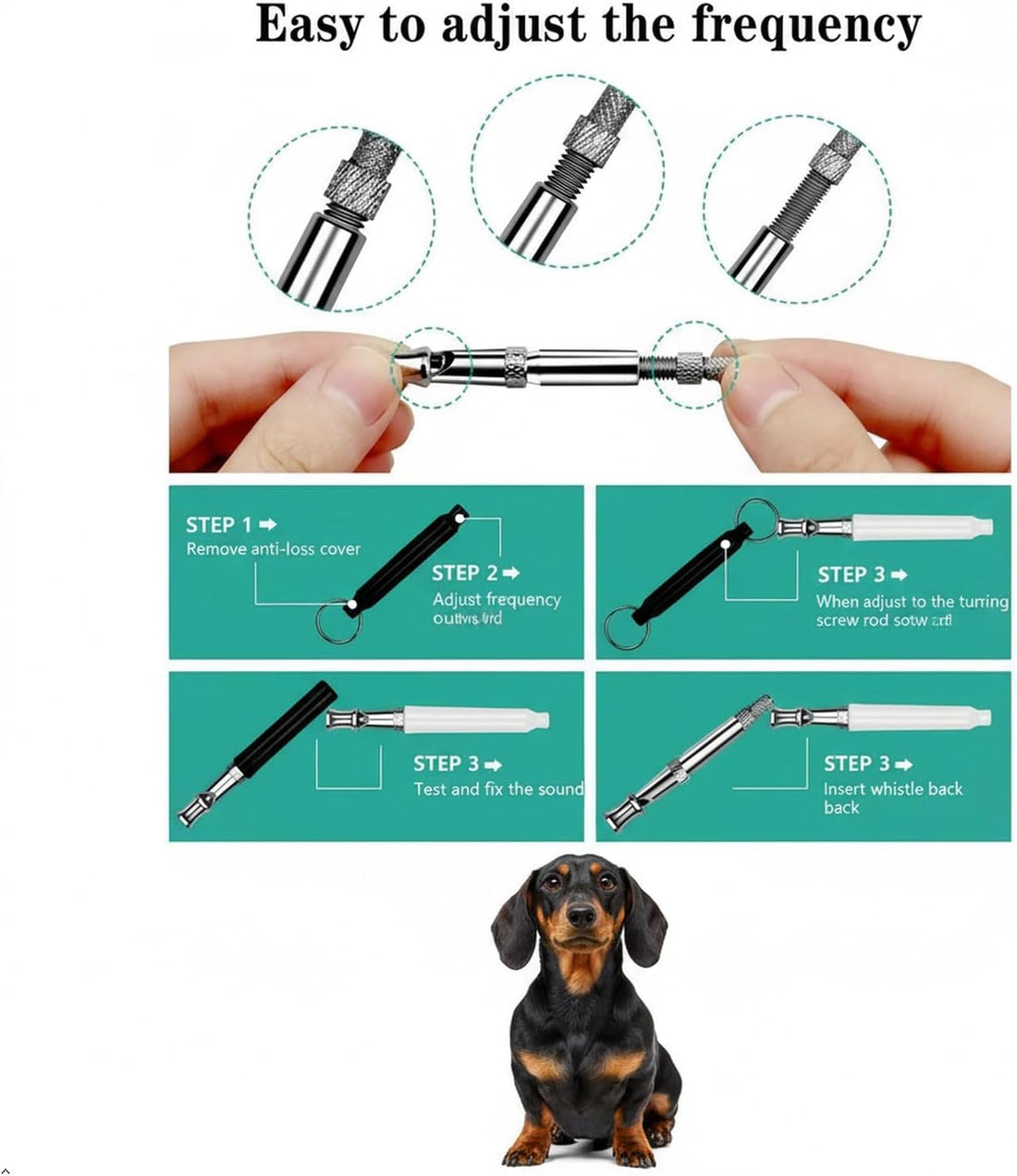 2-Pack Adjustable Ultrasonic Dog Whistles