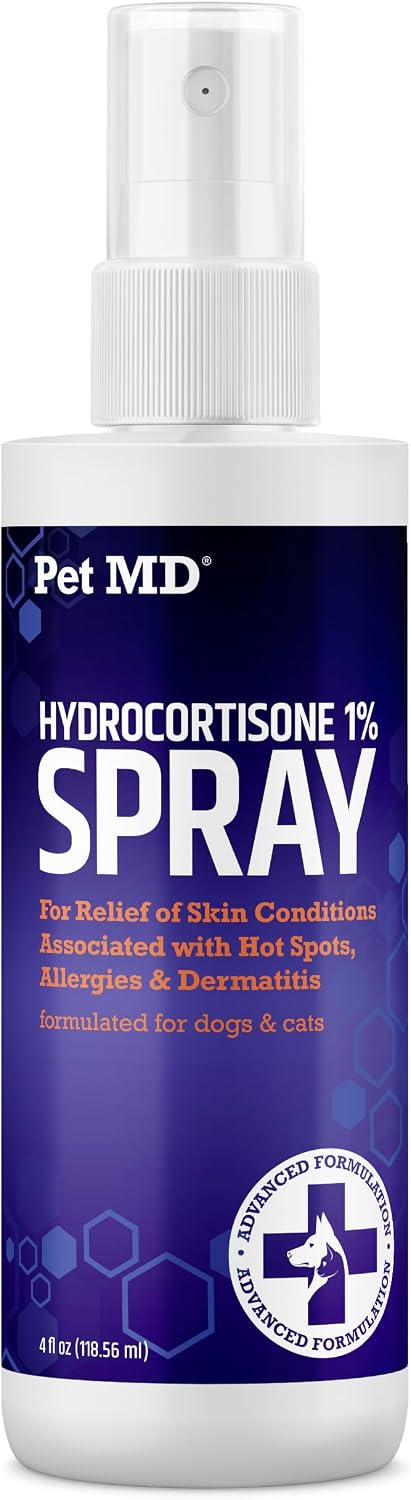 Pet MD Hydrocortisone Spray for Dogs, Cats, Horses - 4 oz