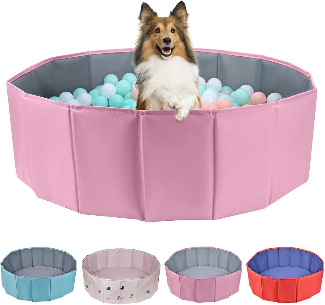 Dog Ball Pit Foldable 39.37 inches in Diameter,No Ball Included,Blue M