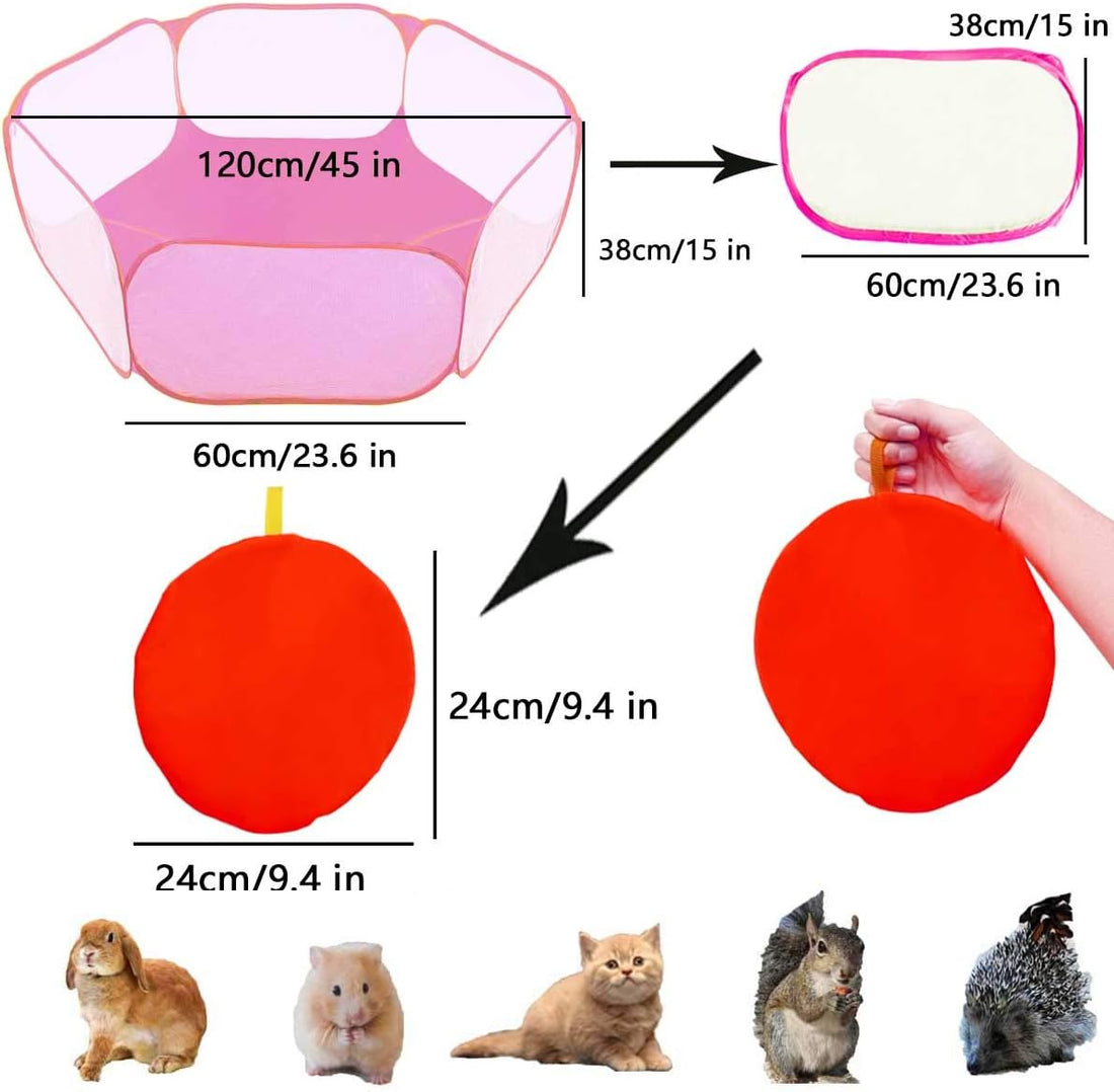 Small Animals Tent,Reptiles Cage,Breathable Transparent Pet Playpen