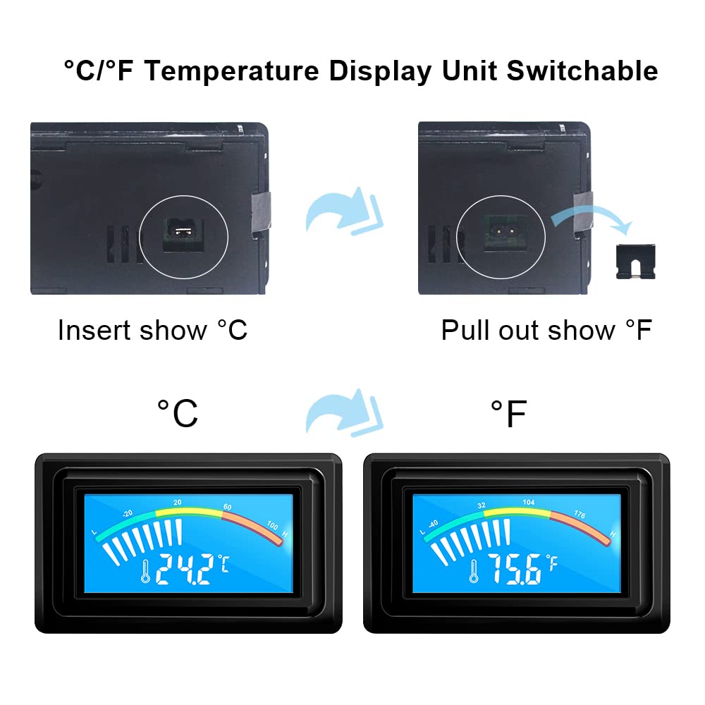 KETOTEK Digital Thermometer Temperature Gauge USB Power Supply