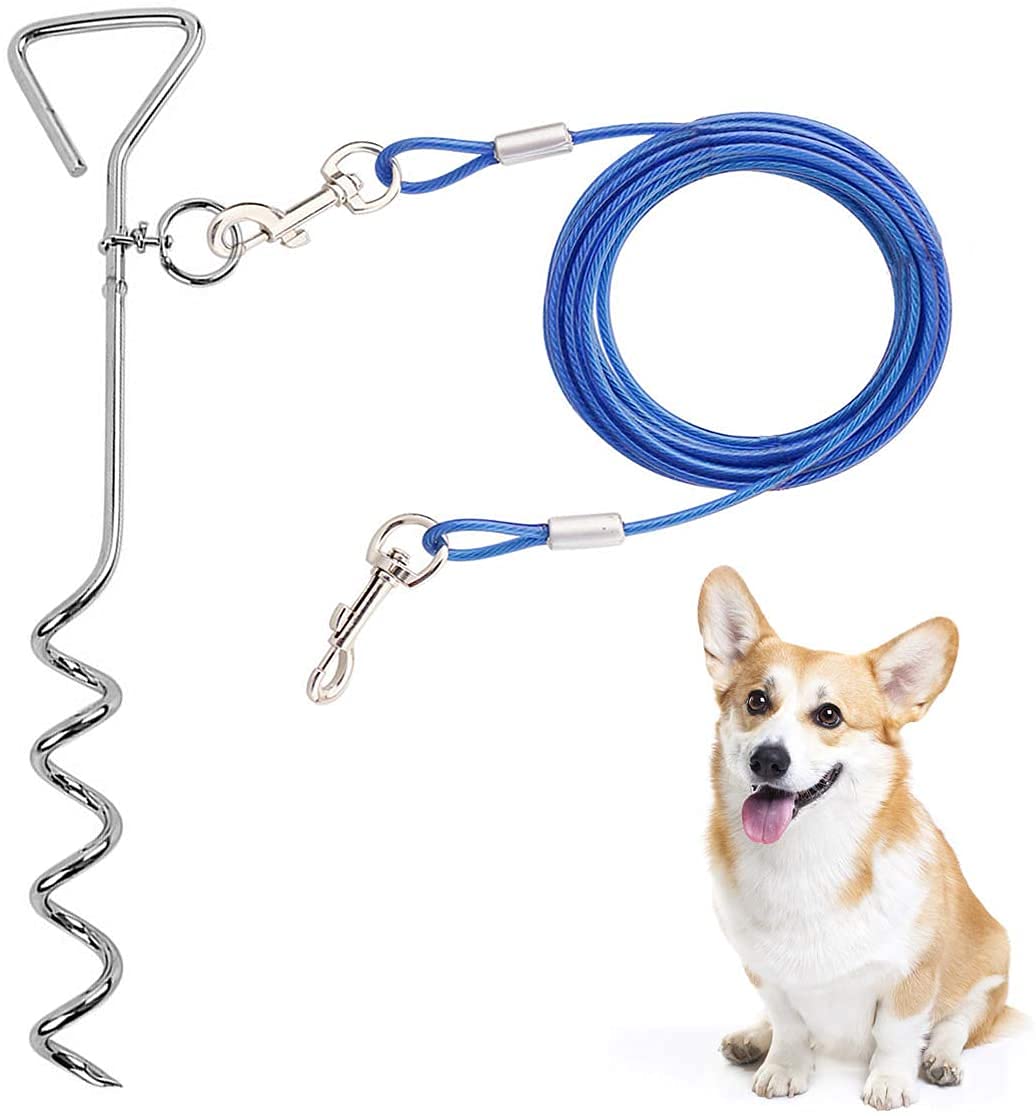 CLKHOWL Dog Stake Tie Out Cable