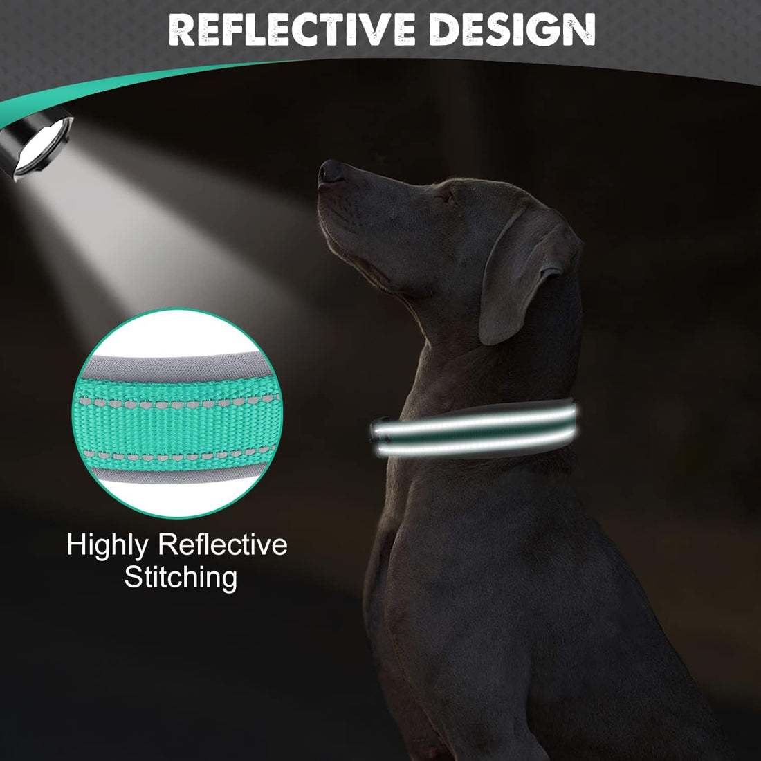 Joytale Dog Collar for Large Dogs, Neoprene Padded and Adjustable
