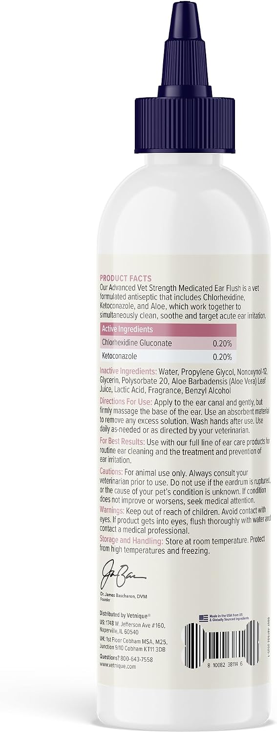 Vetnique Oticbliss Dog Ear Infection Treatment Flush & Ear Cleaner
