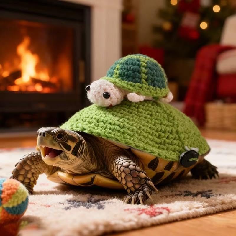Warm Knit Tortoise Sweater, Handmade Turtle Sweater Small Animal