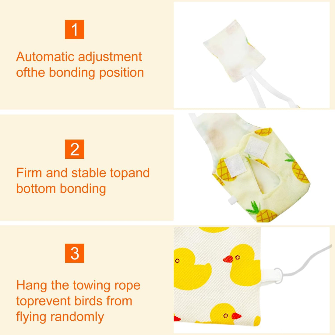 6 Pcs Bird Diapers FAURAPMNG Parrot Nappy Flight Suit Reusable