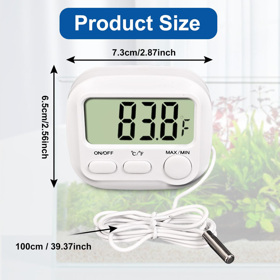 Digital Aquarium Water Thermometer,HD LCD Screen Fish Tank Thermometer