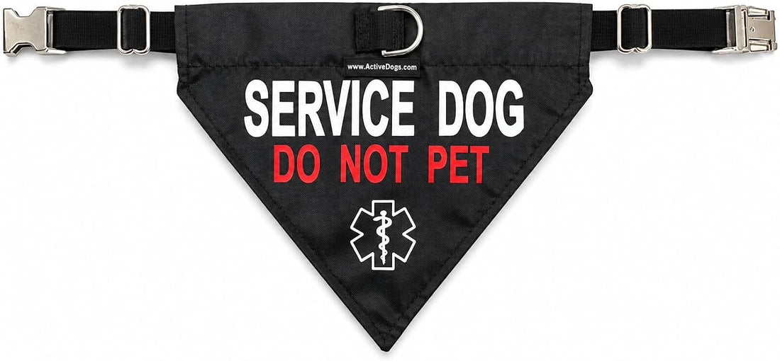 ActiveDogs Service Dog Bandana Collar, Do Not Pet, Reflective Nylon
