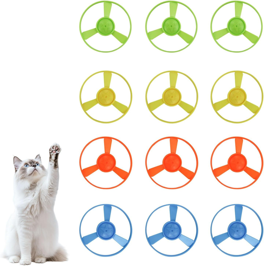 Andiker Cat Fetch Toy, Interactive Kitten Flying Disc Launcher Toy