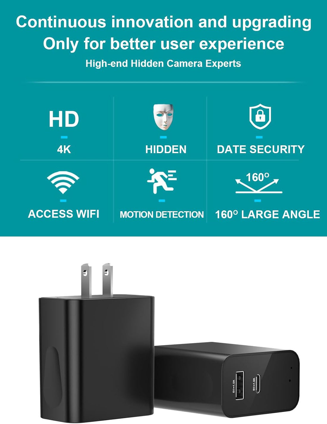 2026 Upgrated 4K Charger Camera,Indoor Security Camera