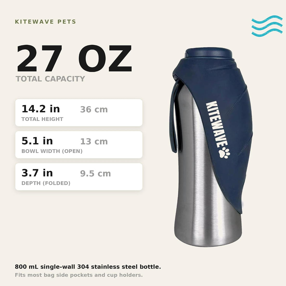 Kitewave Portable Dog Water Bottle