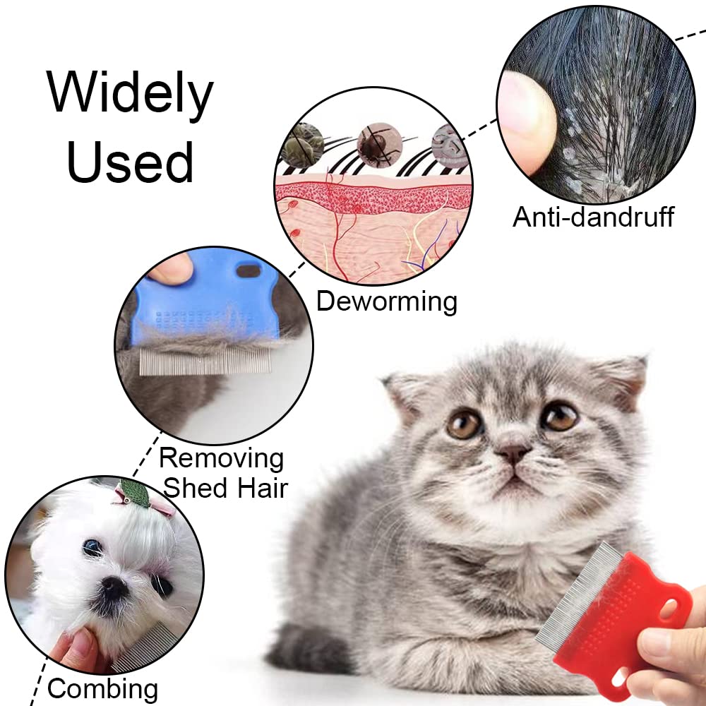 6 Pcs Dog Cat Hair Removal Massaging Combs, Dandruff & Stain Remover