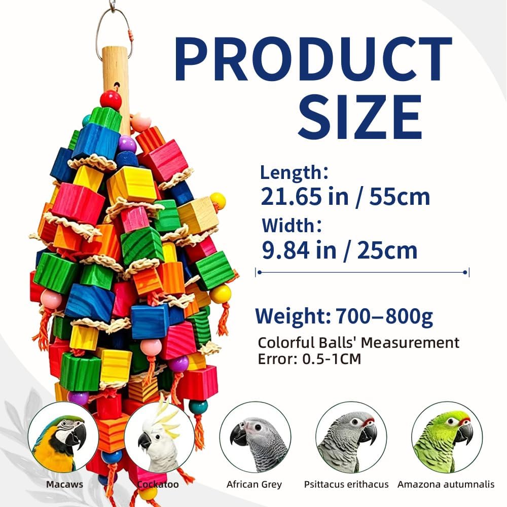 Large Bird Parrot Toys for Cockatoos African Grey Macaws Parrots