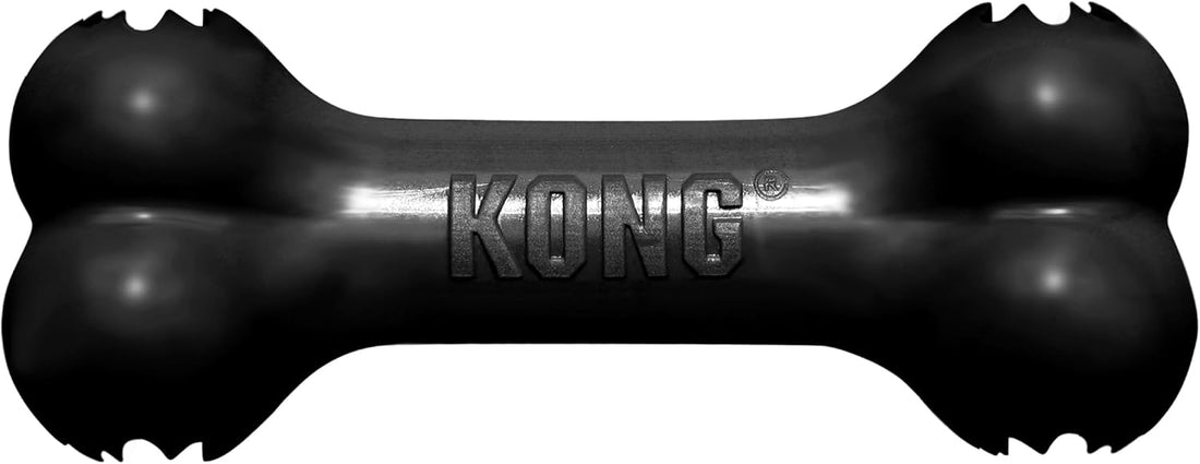 KONG Extreme Goodie Bone, Durable Natural Rubber, Black