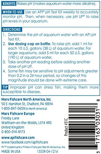 API pH UP Freshwater Aquarium Water pH Raising Solution