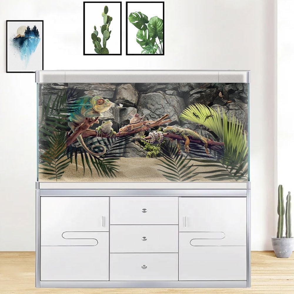72X24IN Stone Aquarium Background, Rock Fish Tank Background