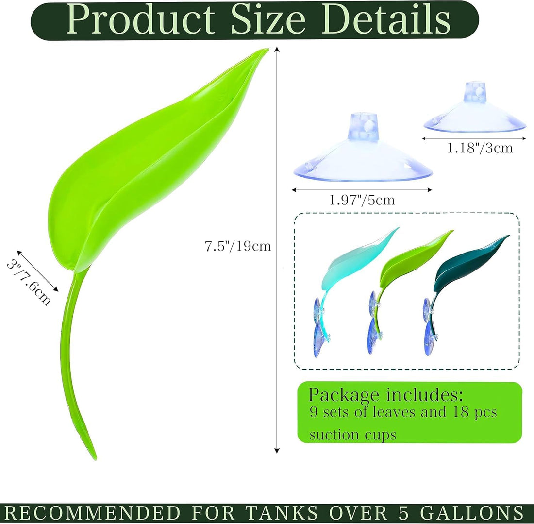 9-Pack Plastic Leaf Decor Decorations with Suction Cups